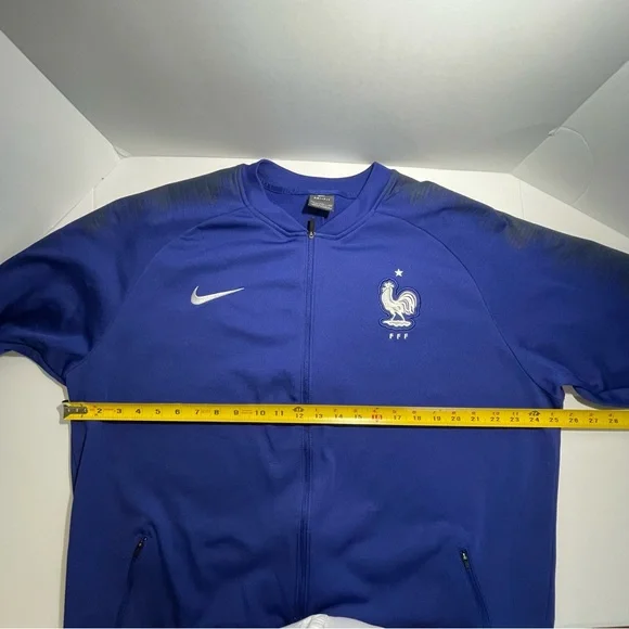 Nike France Federation FFF 2018/2019 Futbol Soccer Full Zip Blue Jacket Size XXL - Picture 8 of 9